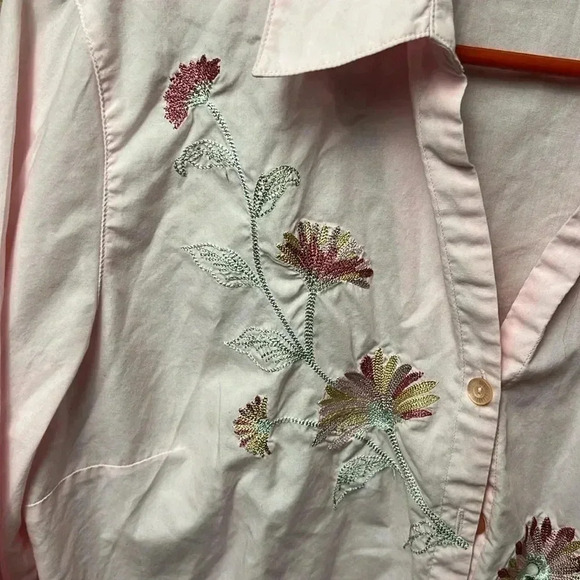 WOMENS DRAPERS & DAMON LARGE‎ PINK EMBROIDERED BUTTON DOEN SHIRT. - Picture 2 of 9
